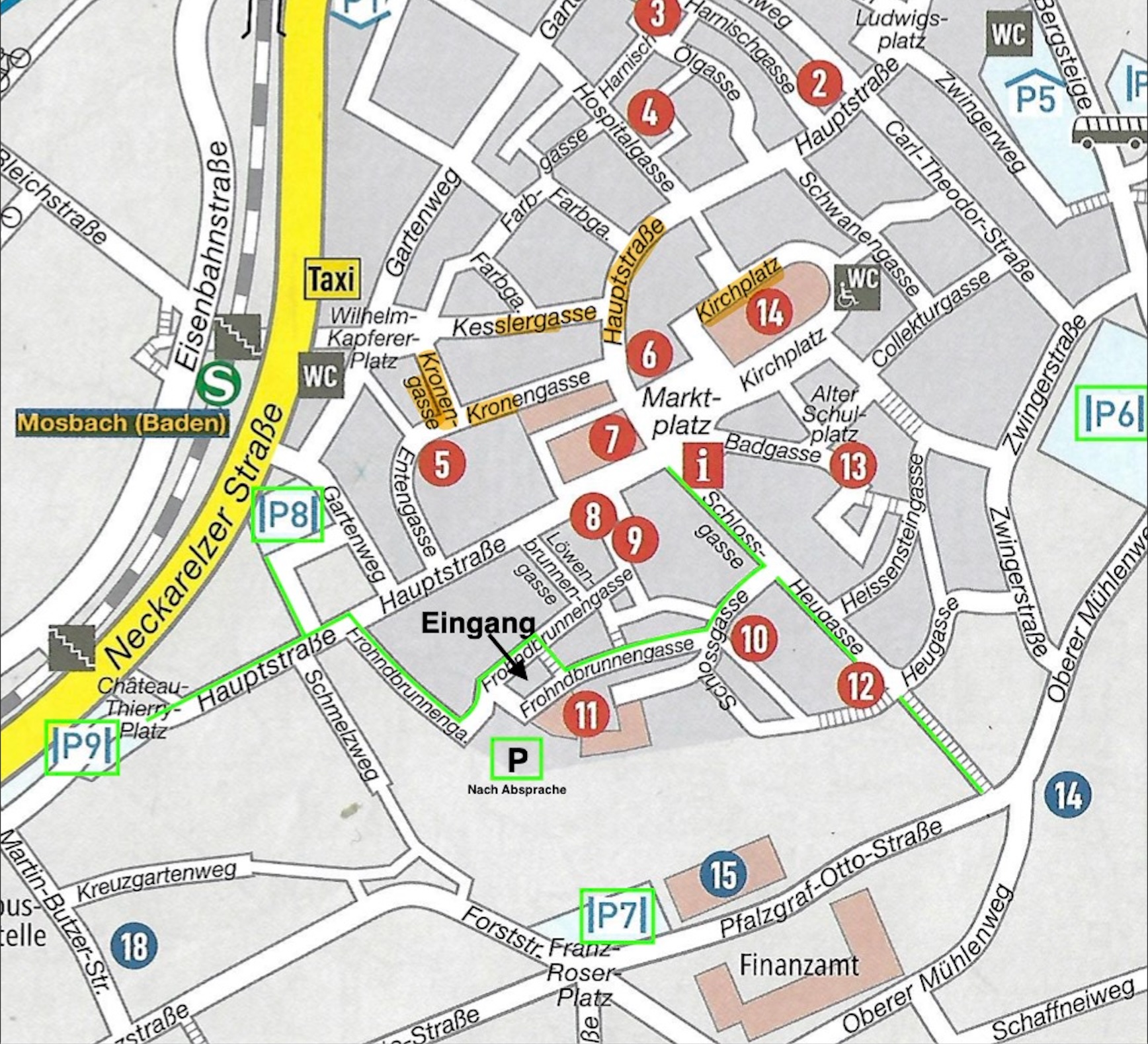 Lageplan Schlosskeller Mosbach